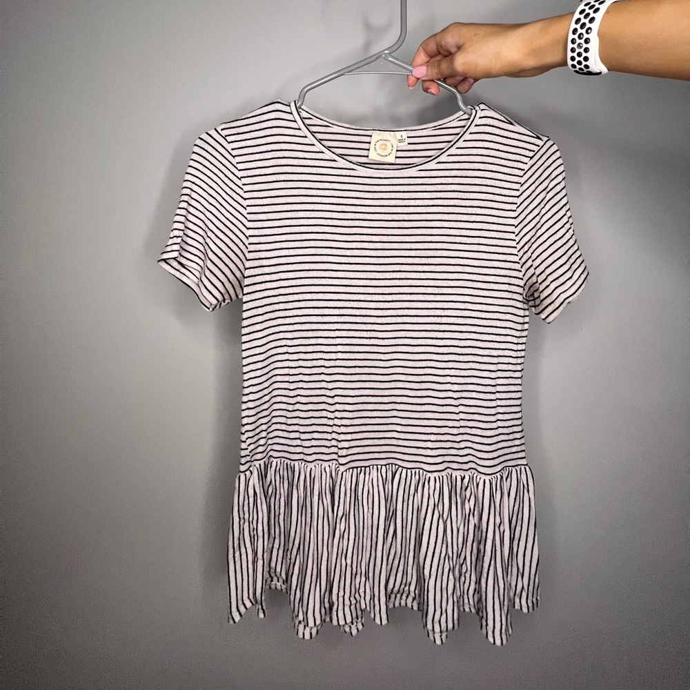 Striped frilly t shirt